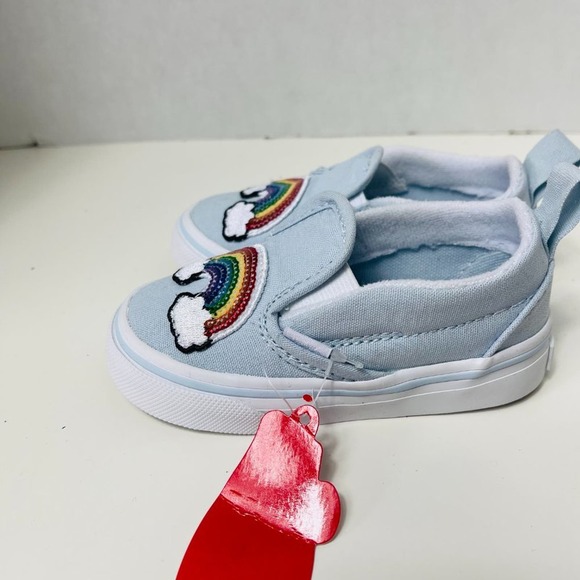 Vans Toddler Slip-On V Sequin Patch Shoe Ballad Blue/True White Size 5.5T NEW - Picture 11 of 11